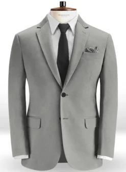 Light Gray Chino Suit -Studiosuits Shop lightgraychinosuitlook 1