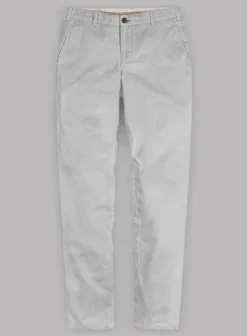 Washed Light Gray Stretch Chino Pants
