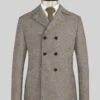 Light Weight Brown Tweed Pea Coat