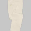 Light Beige Feather Cotton Canvas Stretch Pants