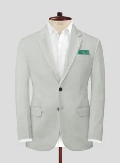 Light Gray Feather Cotton Canvas Stretch Jacket