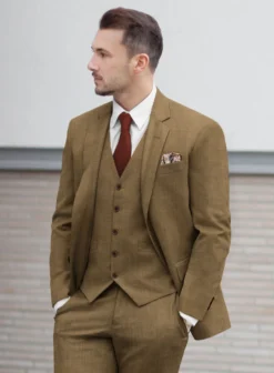 Marco Stretch Otter Brown Wool Suit -Studiosuits Shop marcostretchotterbrownwoolsuitlk 3