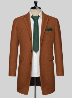 Melange Rust Tweed Overcoat -Studiosuits Shop melangerusttweedovercoatlk 2