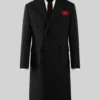 Musto Black Heavy Tweed Overcoat