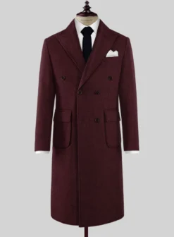 Musto Dark Wine Heavy Tweed Overcoat