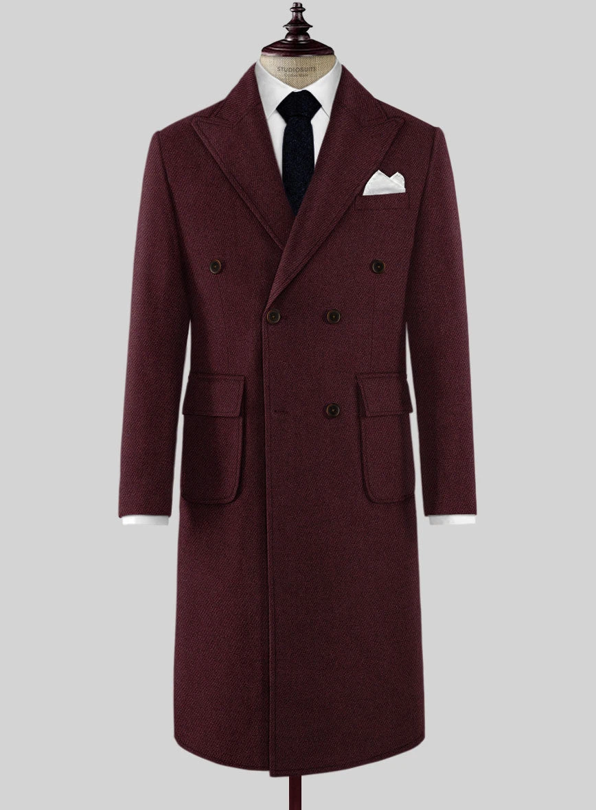 Musto Dark Wine Heavy Tweed Overcoat 1 Musto Dark Wine Heavy Tweed Overcoat