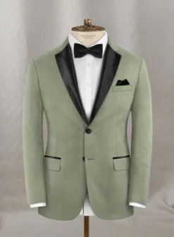 Napolean Cadet Green Wool Tuxedo Suit -Studiosuits Shop napcadetgrenwltuxsuitlok 1