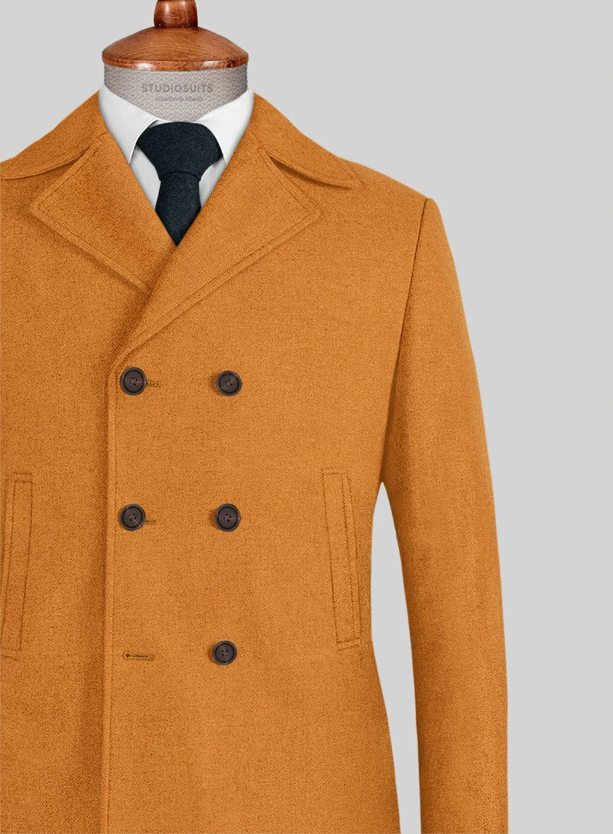 Naples Mustard Tweed Pea Coat 2 Naples Mustard Tweed Pea Coat - Image 2
