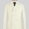 Naples Off White Tweed Pea Coat