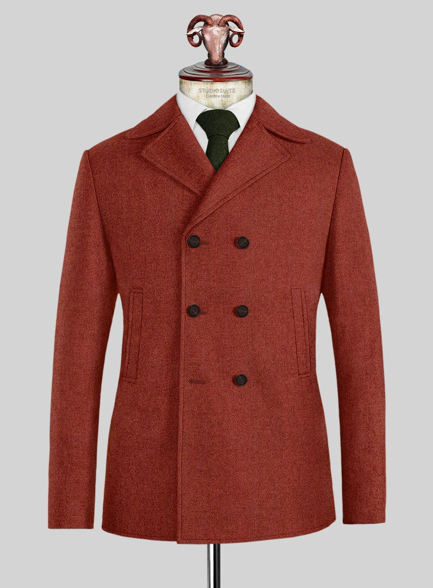 Naples Rustic Dapper Tweed Pea Coat 1 Naples Rustic Dapper Tweed Pea Coat