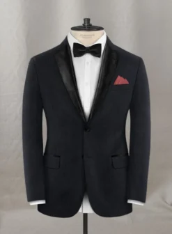 Napolean Dark Blue Herrringbone Wool Tuxedo Suit -Studiosuits Shop napodarkbluherngbnwltuxsuitlk 1 5d1fea6a ec0a 41e7 a540 01f0350713af