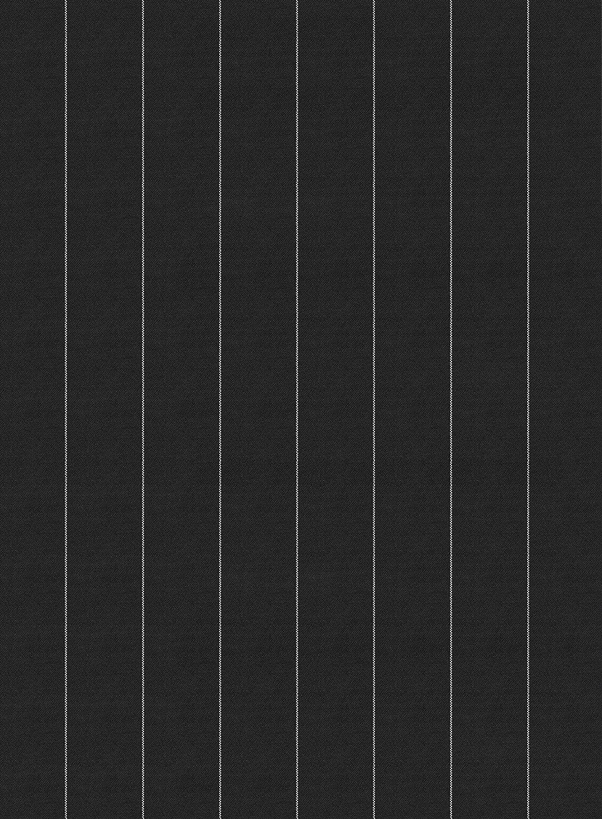 Napolean Wide Stripe Black Wool Pants 3 Napolean Wide Stripe Black Wool Pants - Image 3