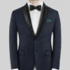Napolean Bob Weave Blue Wool Tuxedo Jacket