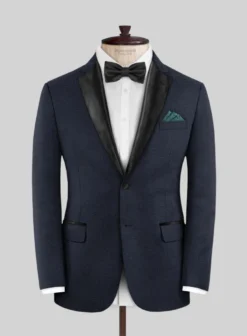 Napolean Bob Weave Blue Wool Tuxedo Jacket