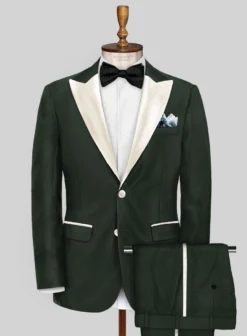 Napolean Dark Green Wool Tuxedo Suit