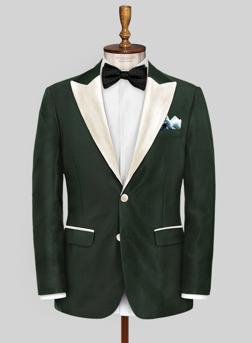 Napolean Dark Green Wool Tuxedo Suit 2 Napolean Dark Green Wool Tuxedo Suit - Image 2