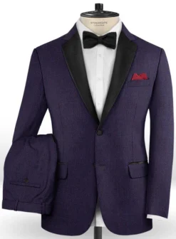 Napolean Eggplant Wool Tuxedo Suit
