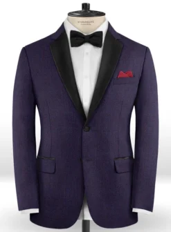 Napolean Eggplant Wool Tuxedo Suit -Studiosuits Shop napoleaneggplantwooltuxedosuitlook 1
