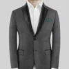 Napolean English Charcoal Wool Tuxedo Jacket