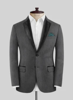 Napolean English Charcoal Wool Tuxedo Jacket