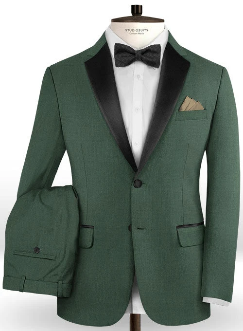 Napolean Green Wool Tuxedo Suit 1 Napolean Green Wool Tuxedo Suit