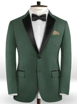 Napolean Green Wool Tuxedo Suit 10 Napolean Green Wool Tuxedo Suit -Studiosuits Shop napoleangreenwltuxsuitlook 1