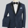 Napolean Ink Blue Wool Tuxedo Suit