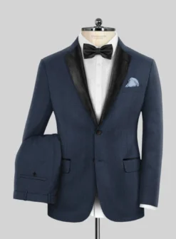 Napolean Ink Blue Wool Tuxedo Suit