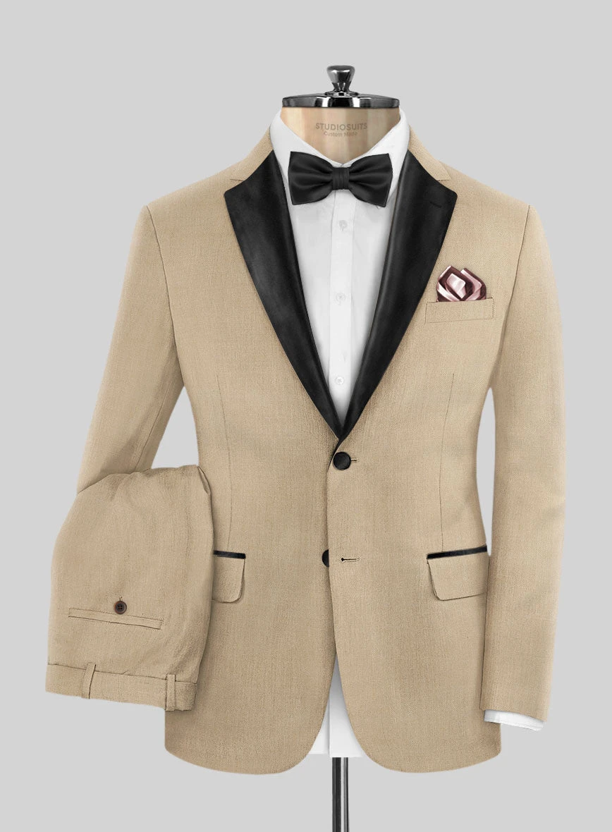 Napolean Khaki Wool Tuxedo Suit 1 Napolean Khaki Wool Tuxedo Suit