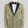 Napolean Light Khaki Wool Tuxedo Jacket