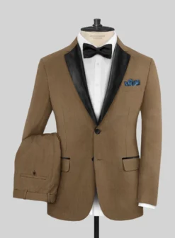 Napolean Melange Brown Wool Tuxedo Suit