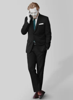 Napolean Party Stripe Black Wool Suit