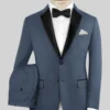 Napolean Slate Blue Wool Tuxedo Suit