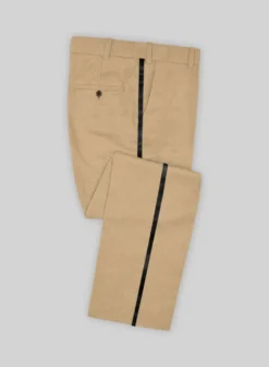 Napolean Stretch Dark Khaki Wool Tuxedo Suit -Studiosuits Shop napoleanstretchdarkkhakiwooltuxedosuitlk 2