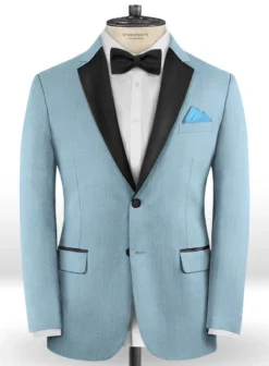 Napolean Taj Blue Wool Tuxedo Suit -Studiosuits Shop napoleantajbluewooltuxedosuitlook 1