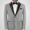 Napolean Worsted Light Gray Wool Tuxedo Jacket