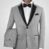 Napolean Worsted Light Gray Wool Tuxedo Suit