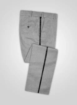 Napolean Worsted Light Gray Wool Tuxedo Suit -Studiosuits Shop napoleanworstedlightgraywooltuxsuitlk 2