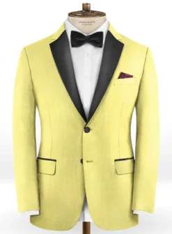 Napolean Yellow Wool Tuxedo Suit -Studiosuits Shop napoleanyellowwooltuxedosuitlook 1