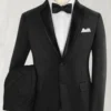 Napolean Stone Black Wool Tuxedo Suit