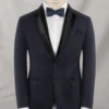 Napolean Stretch Navy Blue Wool Tuxedo Jacket