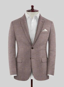 Noble Isidora Check Wool Silk Linen Jacket