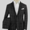 Noble Nicolas Black Wool Silk Linen Suit