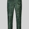 Croc Metallic Green Leather Pants