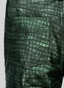 Croc Metallic Green Leather Pants 7 Croc Metallic Green Leather Pants -Studiosuits Shop obscurecrocmetallicgreenleatherpantts 3