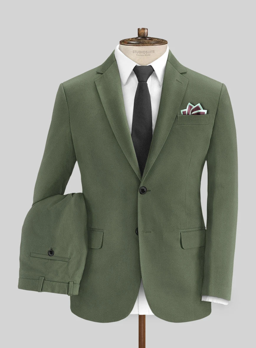 Olive Green Cotton Suit 1 Olive Green Cotton Suit