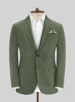Olive Green Cotton Suit 8 Olive Green Cotton Suit -Studiosuits Shop olivegreencottonsuitlook 2
