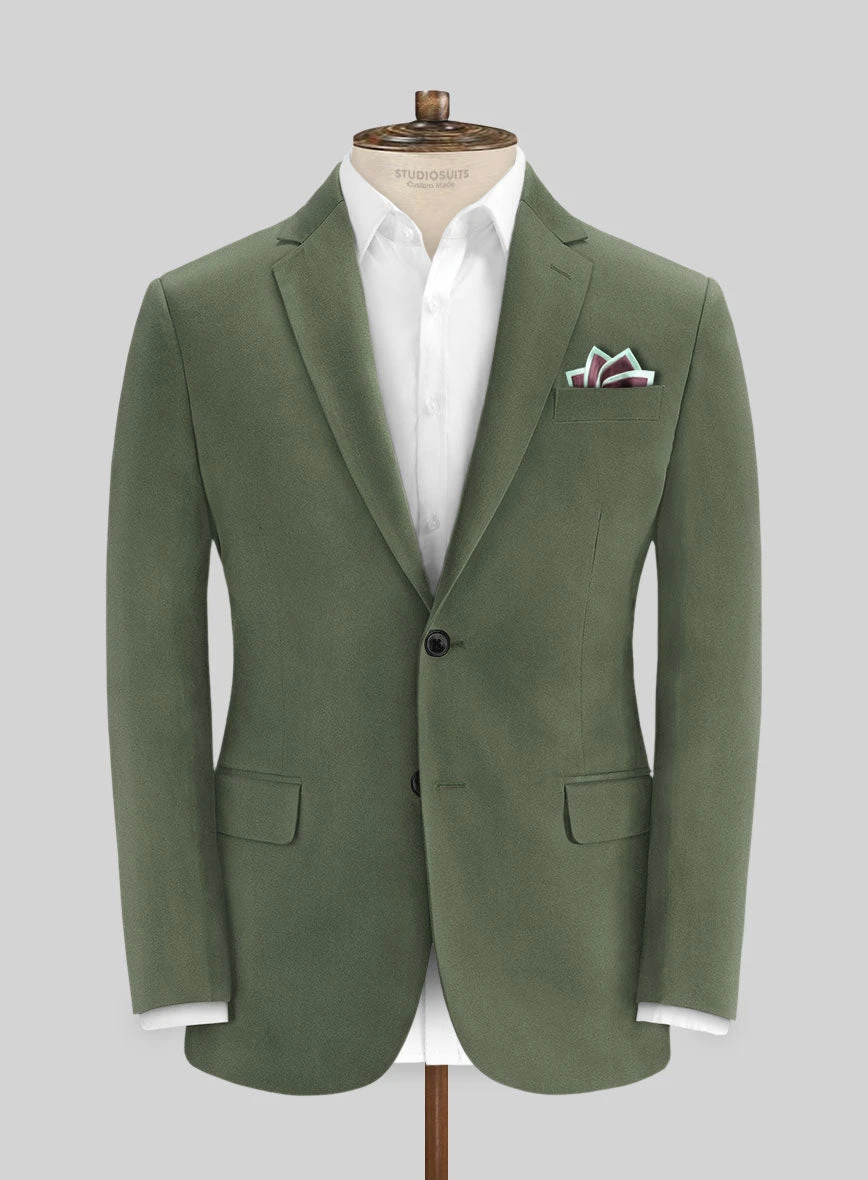 Olive Green Cotton Suit 3 Olive Green Cotton Suit - Image 3