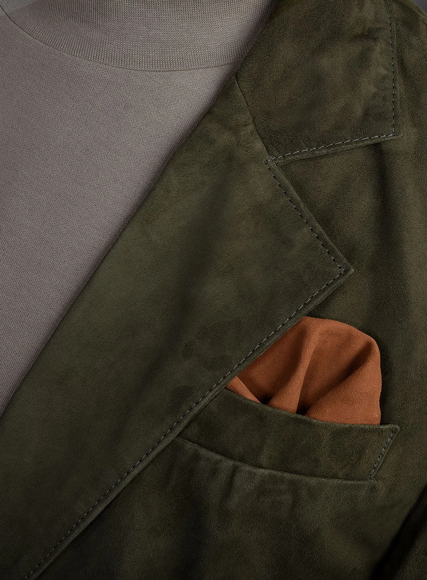 Olive Green Suede Leather Suit 2 Olive Green Suede Leather Suit - Image 2
