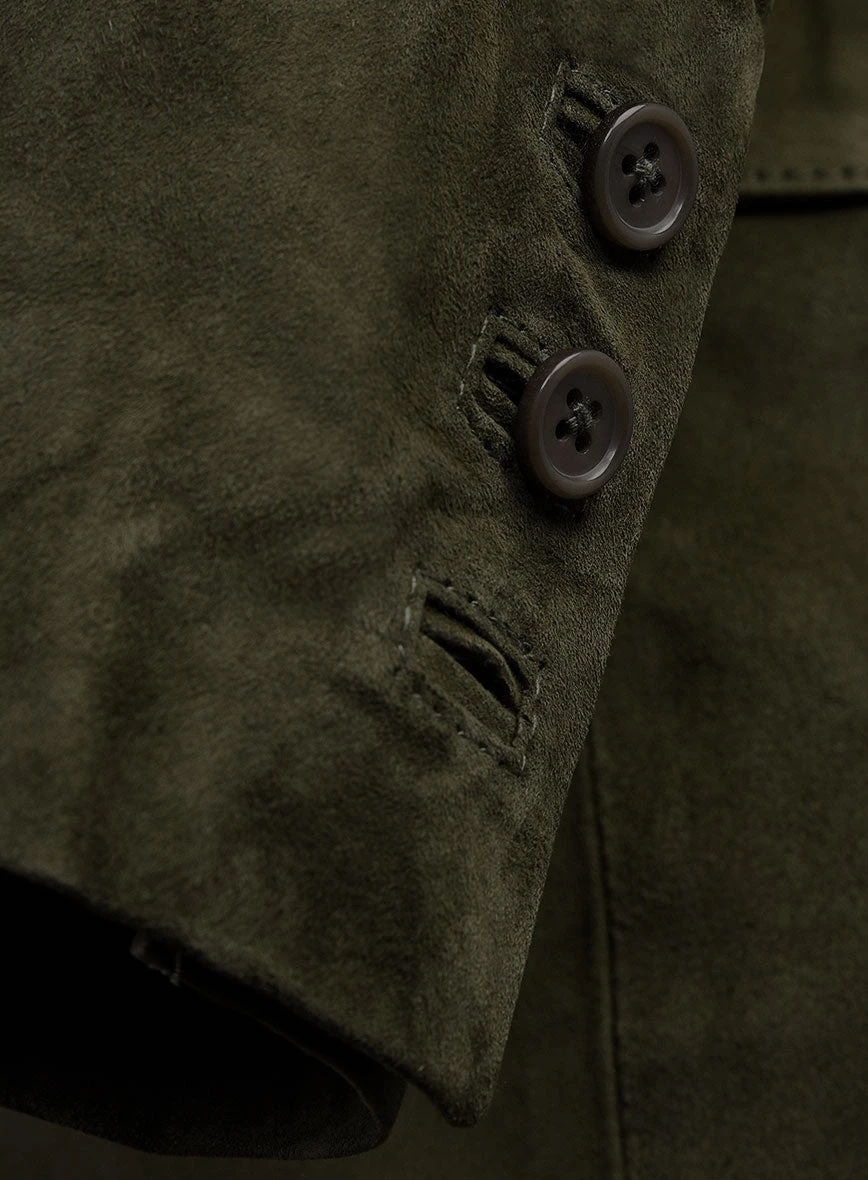 Olive Green Suede Leather Suit 3 Olive Green Suede Leather Suit - Image 3